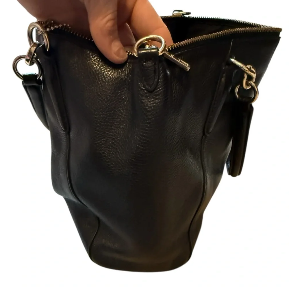Coach Kelsey Satchel Black Pebble Leather Small Crossbody Top Handle Bag - Picture 3 of 10